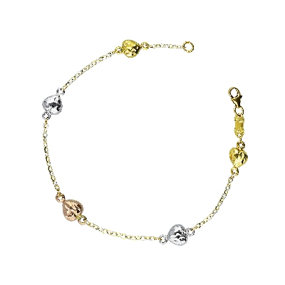 Bracelet en or blanc, jaune et rose 18 carats