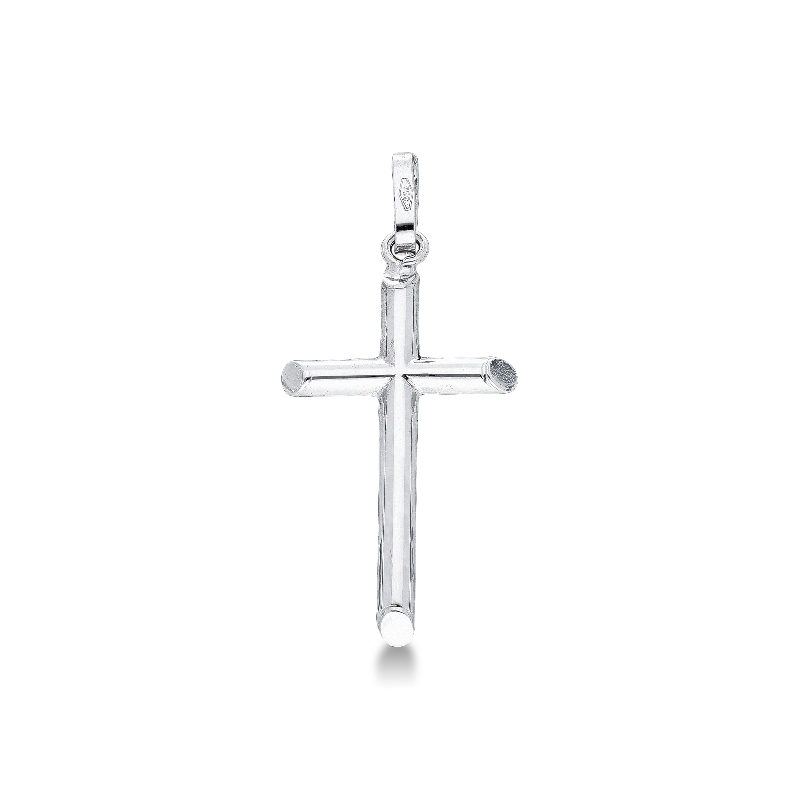 Pendentif croix classique Or Blanc 18k