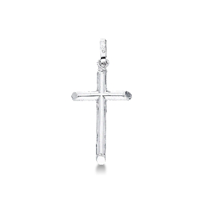 Pendentif croix classique Or Blanc 18k