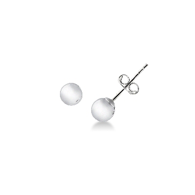 Boucles d'oreilles boule en or blanc 18k