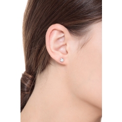 Boucles d’oreilles puces en or blanc 18k avec zirconiums 2