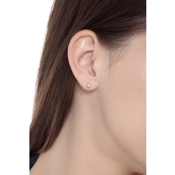 Clous d’oreilles en or blanc 18K ornés de zircones 2