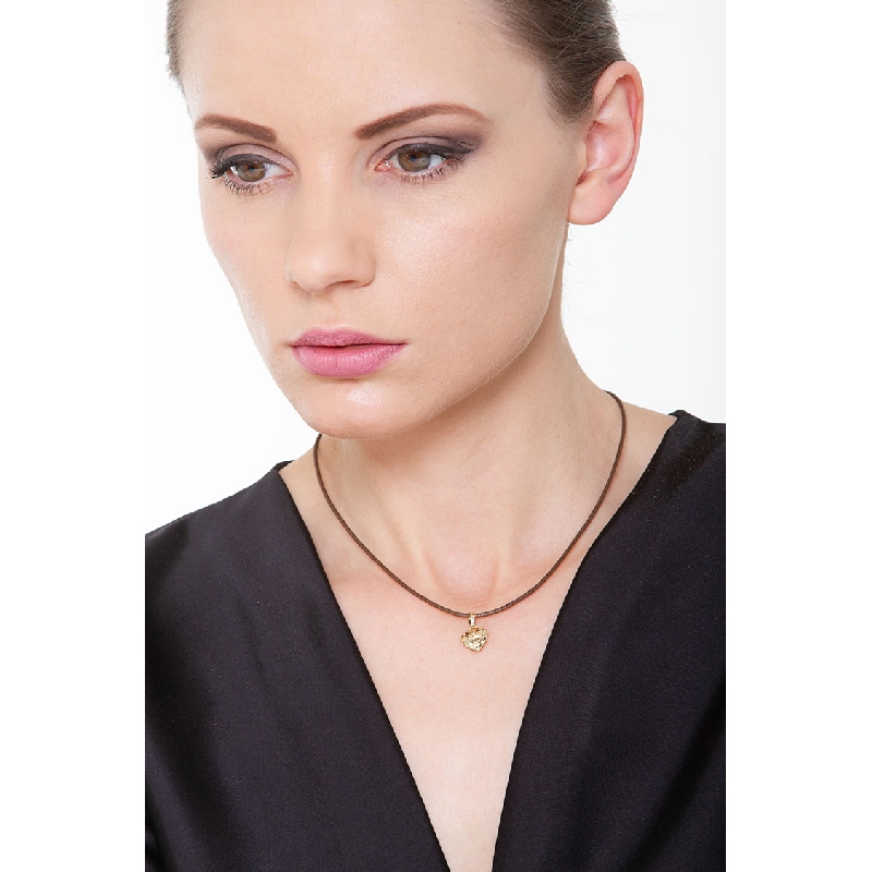 Pendentif cœur diamanté en or jaune 18k