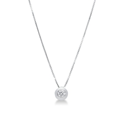 Collier en or blanc 18k et zircon
