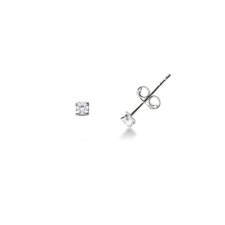 Clous d'oreilles Zircon Or Blanc 18K 3,25mm