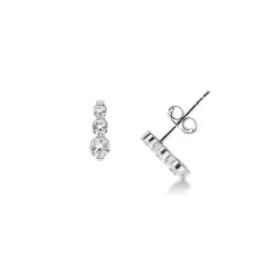 Boucles d'oreilles en or blanc 18k avec zircons