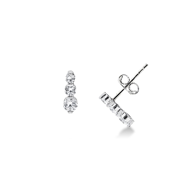Boucles d'oreilles en or blanc 18k avec zircons