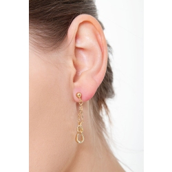 Boucles d’oreilles pendantes en or jaune avec chaîne 2