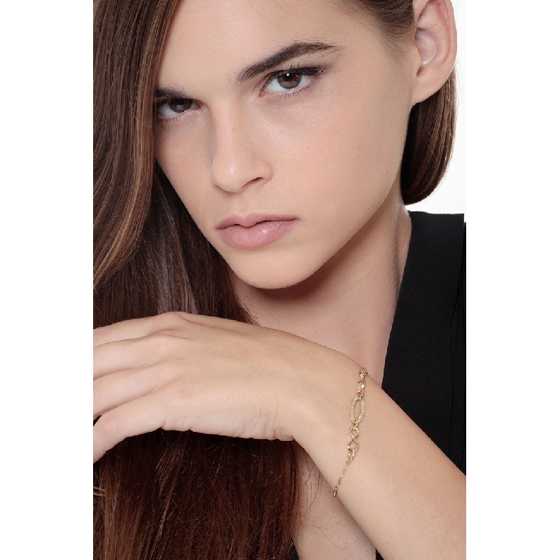 Bracelet fantaisie pour femme en or jaune 750 Bracelet fantaisie pour femme en or jaune 750