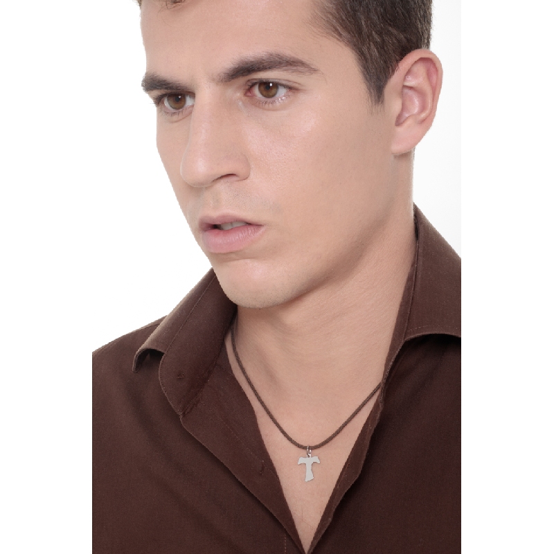 Pendentif Croix Tau en or blanc 18k Pendentif Croix Tau en or blanc 18k