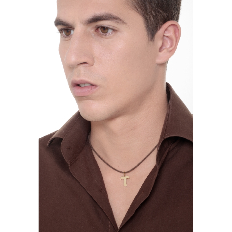 Pendentif Croix Tau Or Jaune 18k