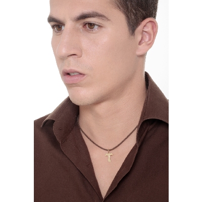 Pendentif Croix Tau Or Jaune 18k