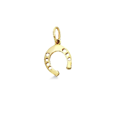 Pendentif fer à cheval en or jaune 18 carats.
