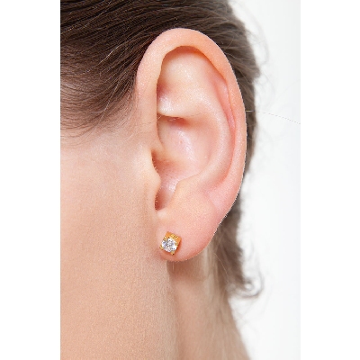 Boucles d’oreilles Or Jaune 18k zircon