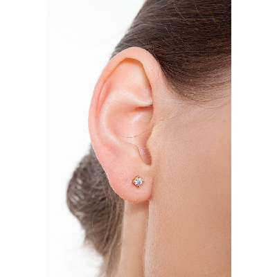 Boucles d’oreilles à griffes Or Jaune 18k avec zircons