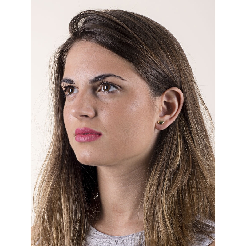 Puces tendance à cœur en or jaune 18k Puces tendance à cœur en or jaune 18k