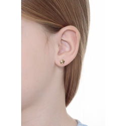 Boucles d'oreilles en or jaune 18k fleur 2