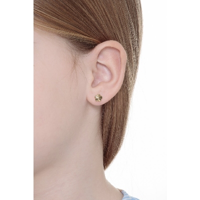 Boucles d'oreilles en or jaune 18k fleur