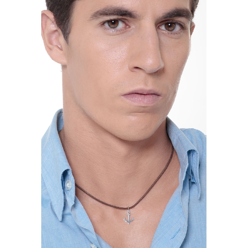 Pendentif Ancre en or blanc 18k 1,5 cm