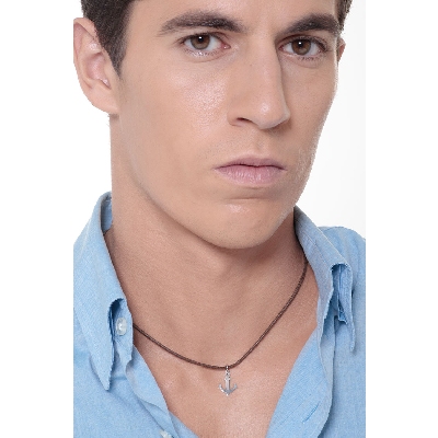 Pendentif Ancre en or blanc 18k 1,5 cm