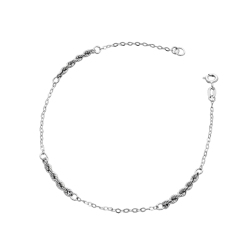Bracelet femme en or blanc 18k avec motif entrelacé